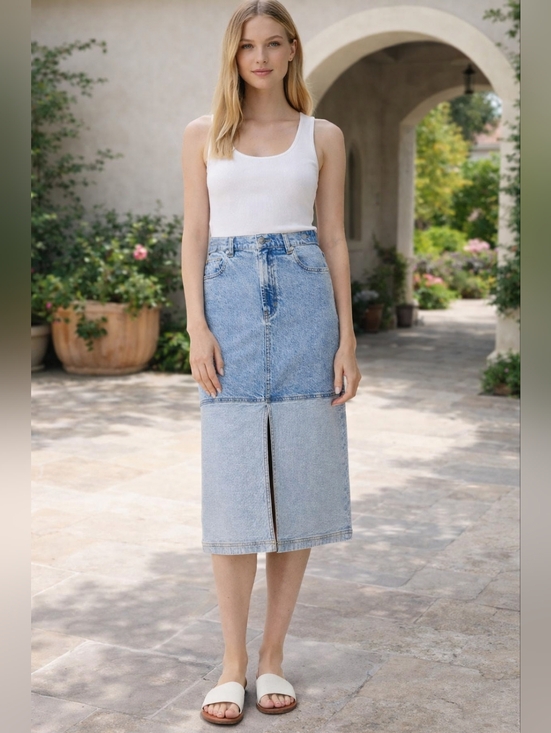 Habitual Dresses & Skirts - #118 - Habitual Two-Tone Blue Midi Skirt - NWT size 6